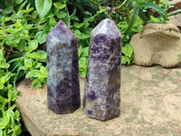 Polished Lepidolite Display Crystals x 2 From Ambatondrazaka, Madagascar