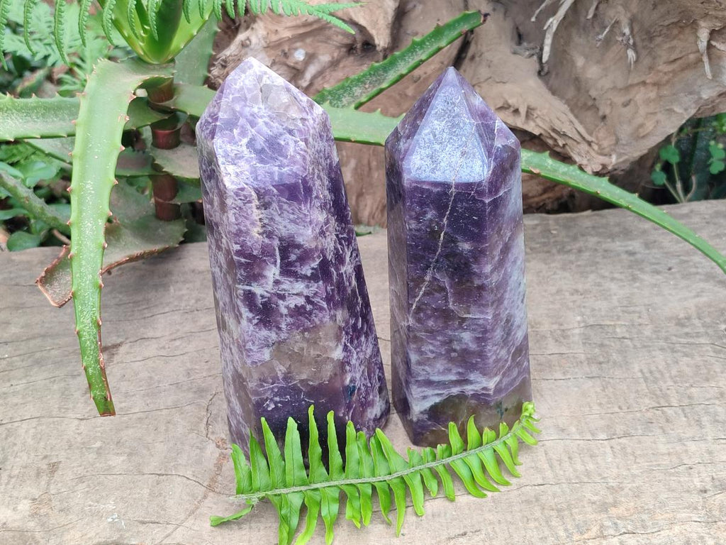Polished Lepidolite Display Crystals x 2 From Ambatondrazaka, Madagascar