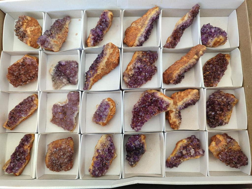 Natural Dark Purple Amethyst Quartz Crystal Plates x 24 From Boekenhouthoek, South Africa