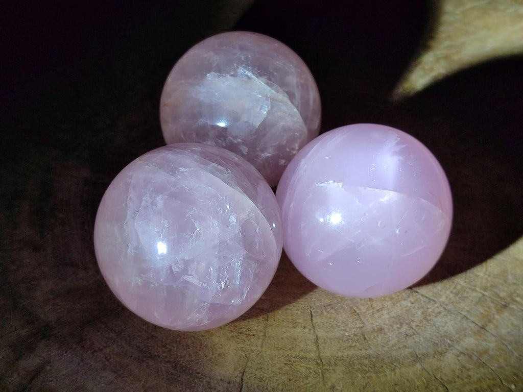 Polished Star Rose Quartz Spheres x 6 From Madagascar