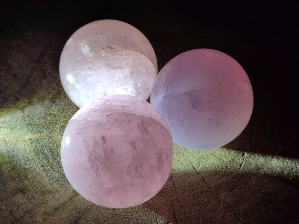 Polished Star Rose Quartz Spheres x 6 From Madagascar