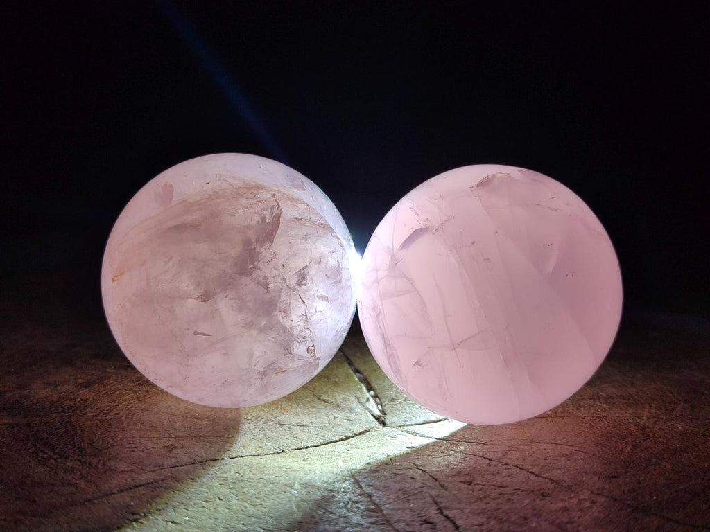 Polished Star Rose Quartz Spheres x 6 From Madagascar