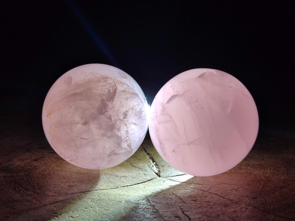 Polished Star Rose Quartz Spheres x 6 From Madagascar