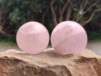 Polished Star Rose Quartz Spheres x 6 From Madagascar