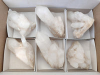 Natural Candle Quartz Crystal Clusters x 6 From Antsirabe, Madagascar
