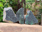 Natural Libethenite Crystals On Dolomite Matrix Specimens x 3 From Shituru, Congo