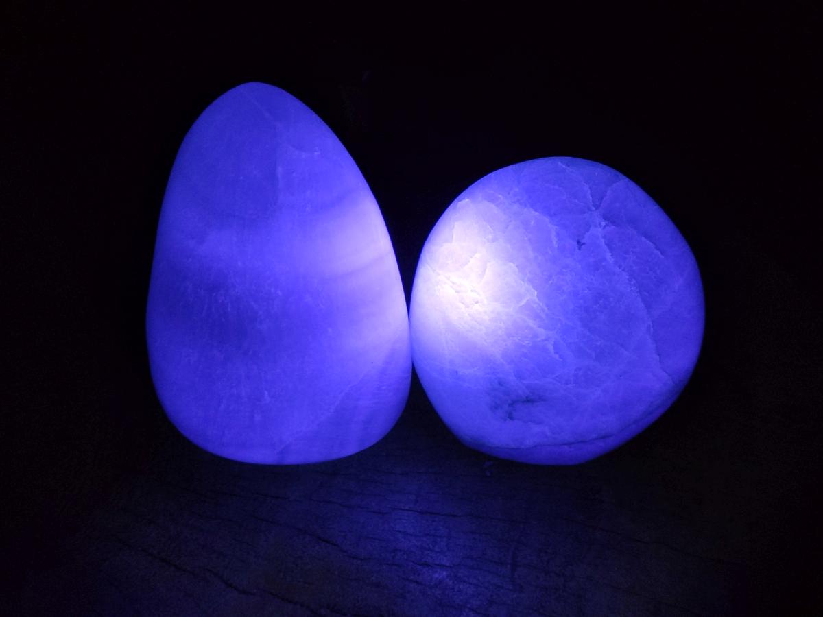 Polished Green Fluorite Standing Free Forms x 3 From Madagascar