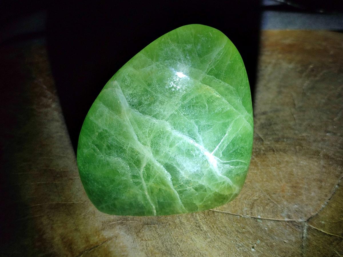 Polished Green Fluorite Standing Free Forms x 3 From Madagascar