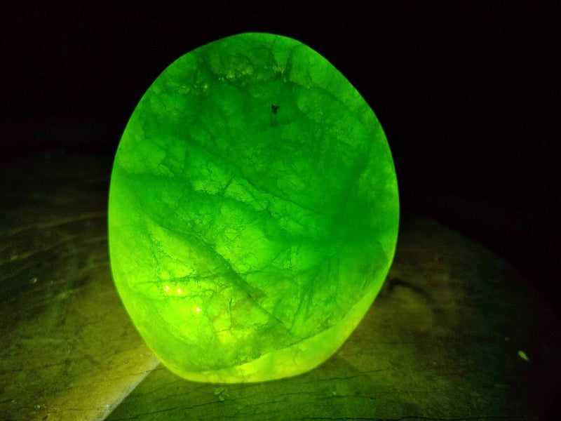 Polished Green Fluorite Standing Free Forms x 3 From Madagascar - Toprock Gemstones and Minerals 