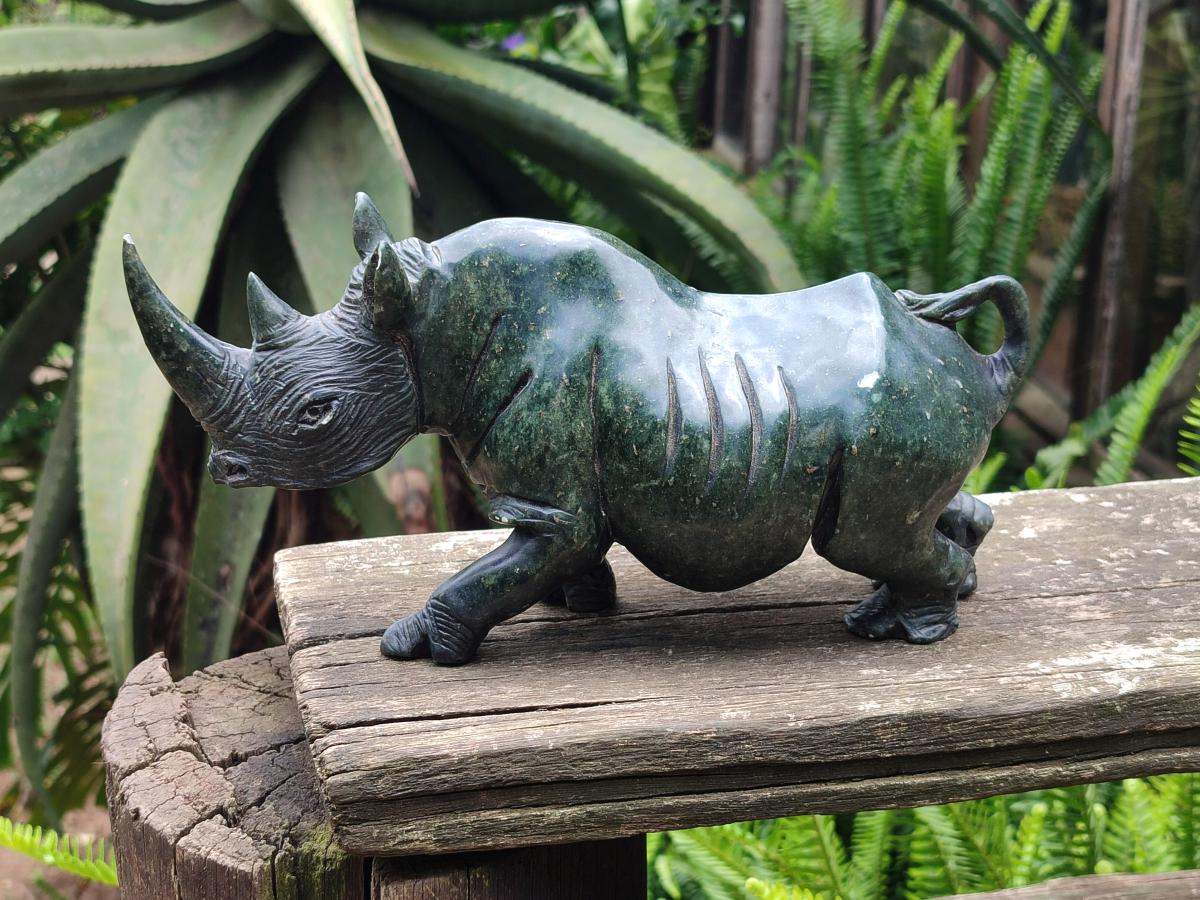 Hand Made Verdite Rhino Carving x 1 From Zimbabwe