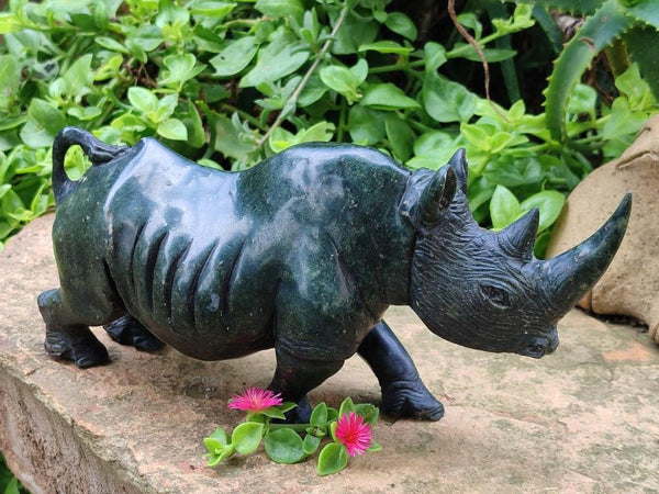 Hand Made Verdite Rhino Carving x 1 From Zimbabwe