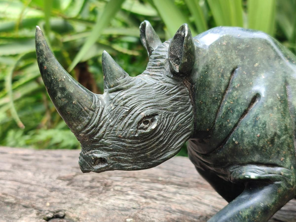 Hand Made Verdite Rhino Carving x 1 From Zimbabwe