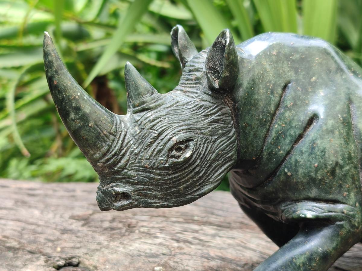 Hand Made Verdite Rhino Carving x 1 From Zimbabwe