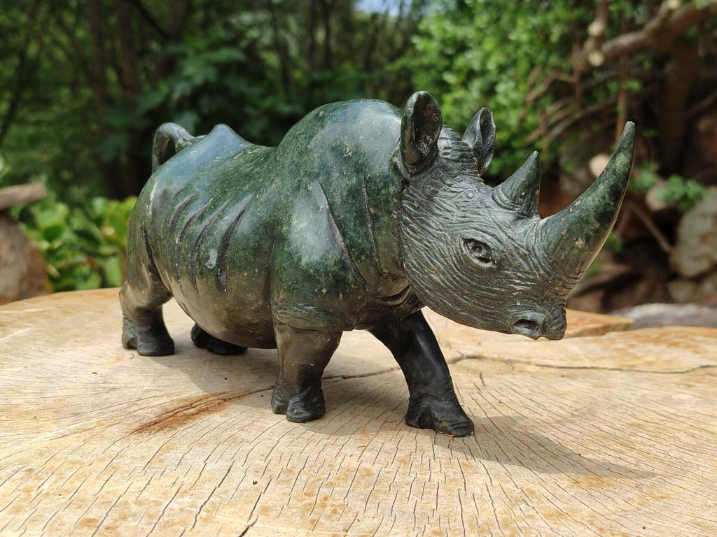 Hand Made Verdite Rhino Carving x 1 From Zimbabwe
