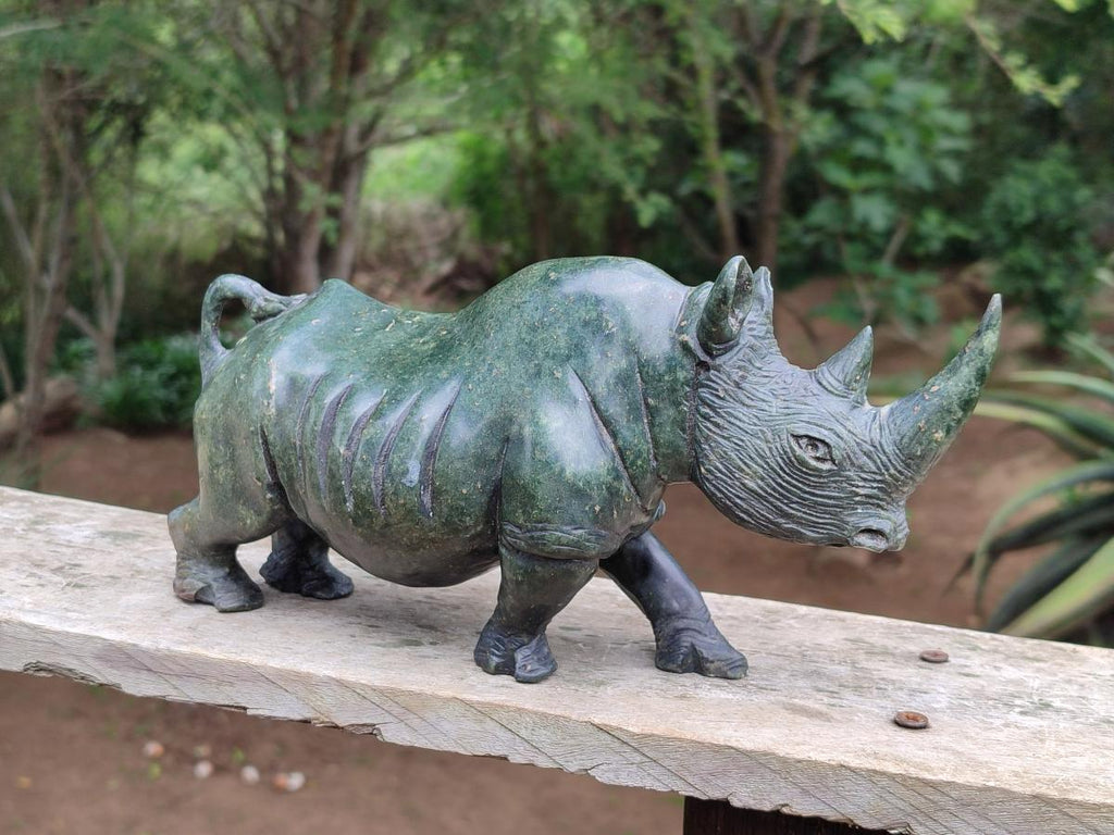 Hand Made Verdite Rhino Carving x 1 From Zimbabwe