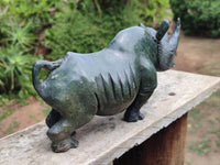 Hand Made Verdite Rhino Carving x 1 From Zimbabwe
