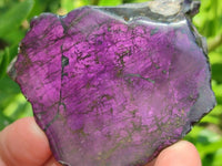 Polished On One Side Metallic Purpurite Specimens x 6 From Erongo, Namibia