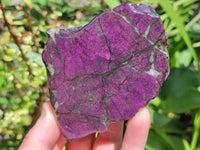 Polished On One Side Metallic Purpurite Specimens x 6 From Erongo, Namibia