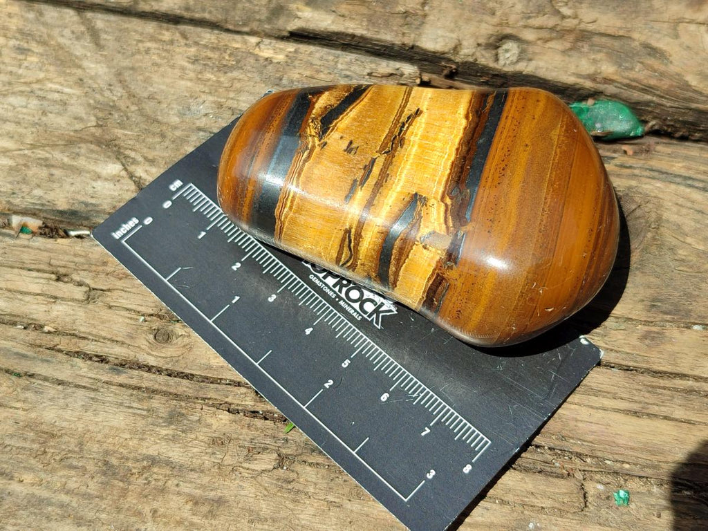 Polished Jumbo Golden Tigers Eye With Banded Iron Stone Free Forms x 6 From Prieska, South Africa
