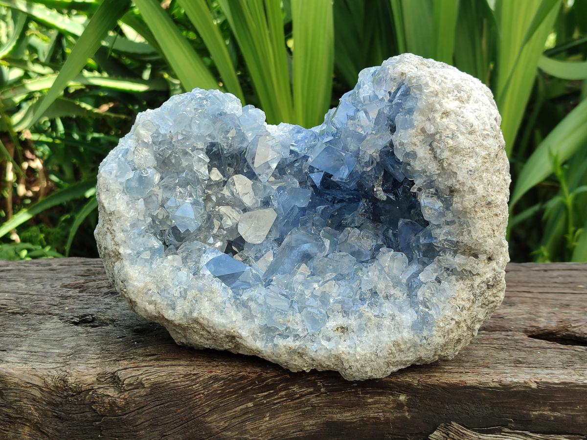 Natural Blue Celestite Specimen Geode x 1 From Sakoany, Madagascar - Toprock Gemstones and Minerals 