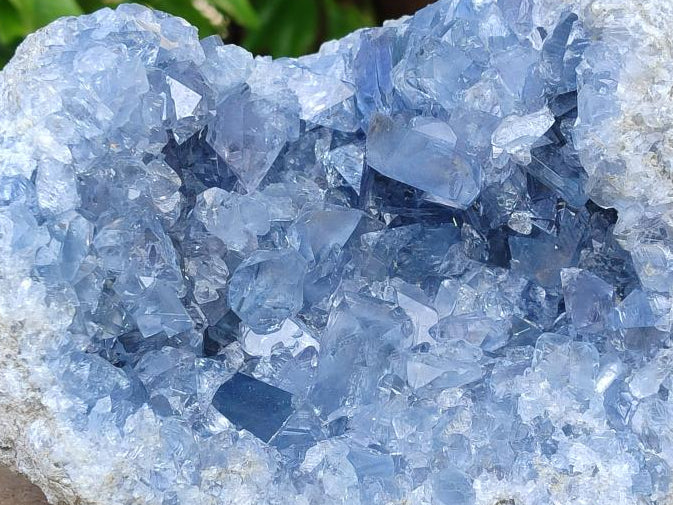Natural Blue Celestite Specimen Geode x 1 From Sakoany, Madagascar - Toprock Gemstones and Minerals 
