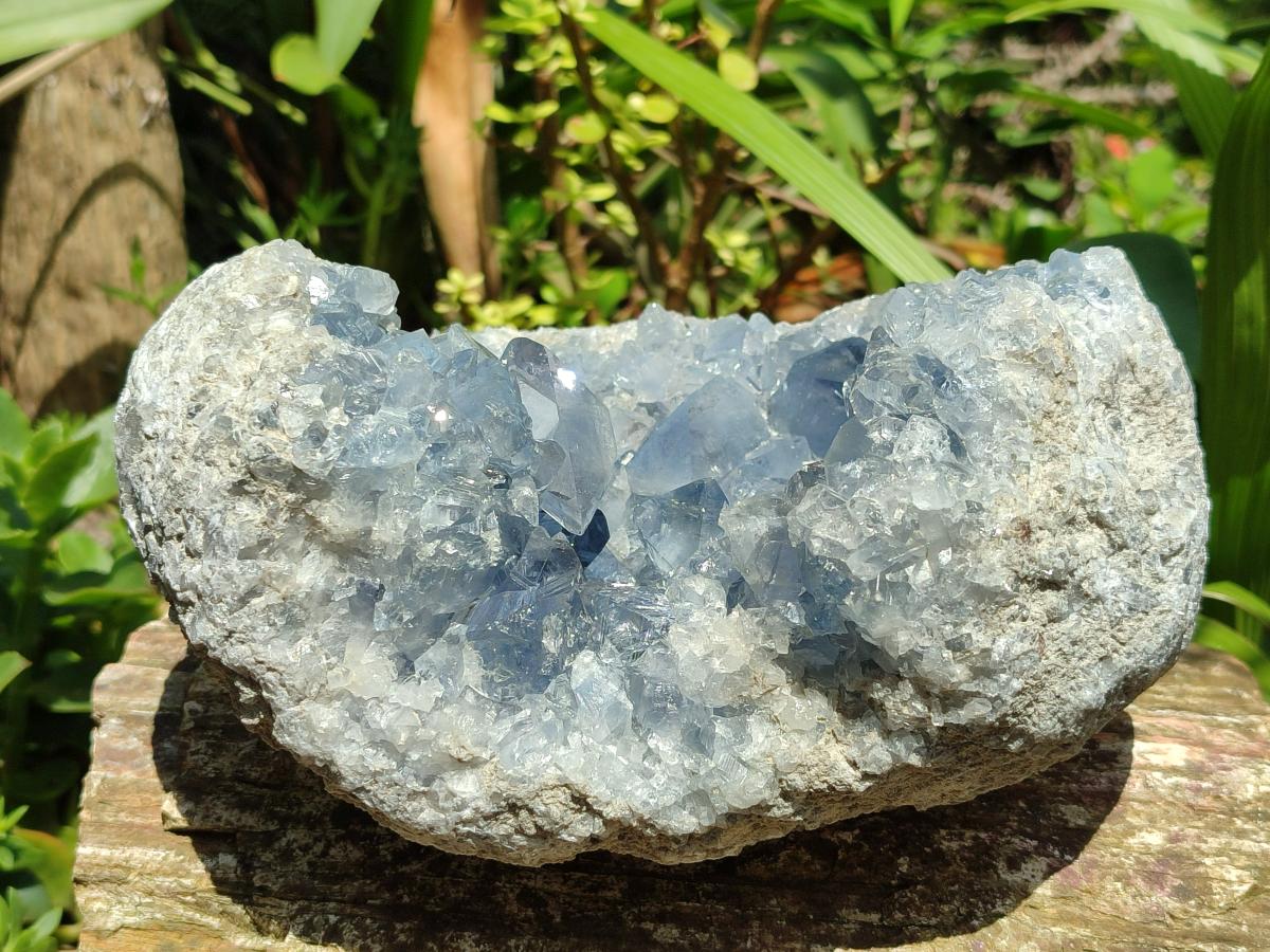 Natural Blue Celestite Specimen Geode x 1 From Sakoany, Madagascar - Toprock Gemstones and Minerals 