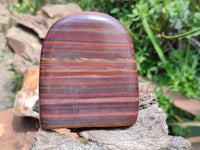 Polished Banded Tiger Iron Standing Free Forms x 3 From South Africa
