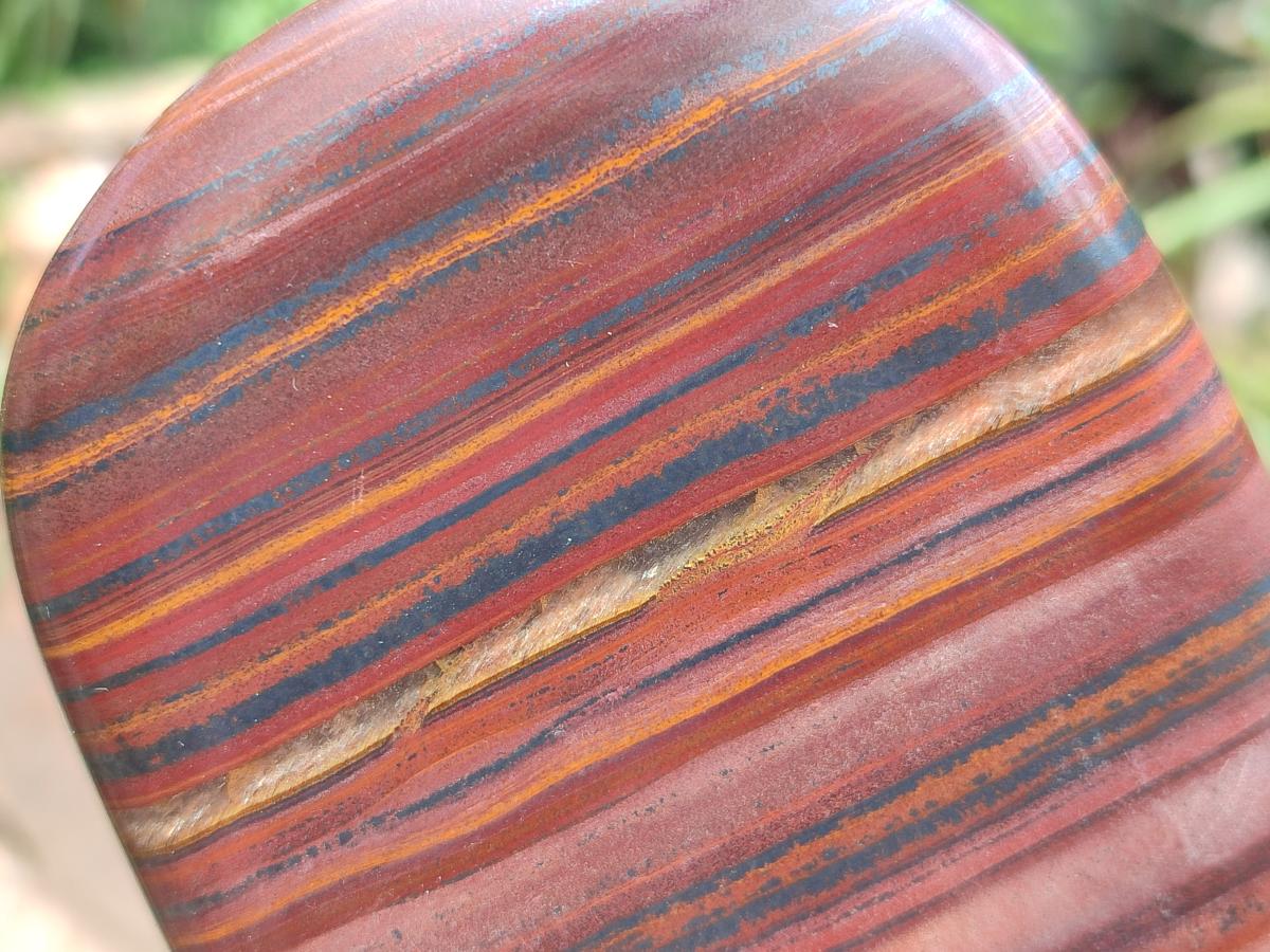 Polished Banded Tiger Iron Standing Free Forms x 3 From South Africa