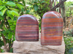 Polished Banded Tiger Iron Standing Free Forms x 3 From South Africa
