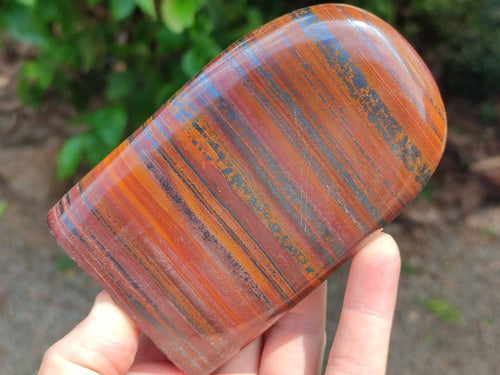 Polished Banded Tiger Iron Standing Free Forms x 3 From South Africa - Toprock Gemstones and Minerals 