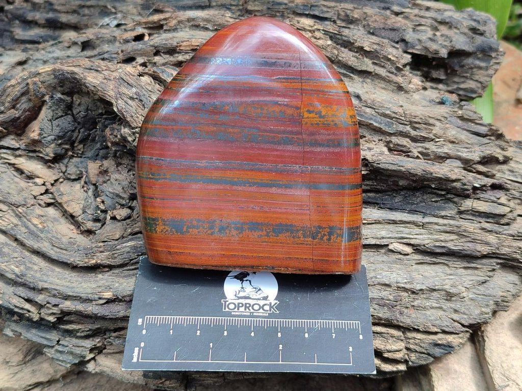 Polished Banded Tiger Iron Standing Free Forms x 3 From South Africa