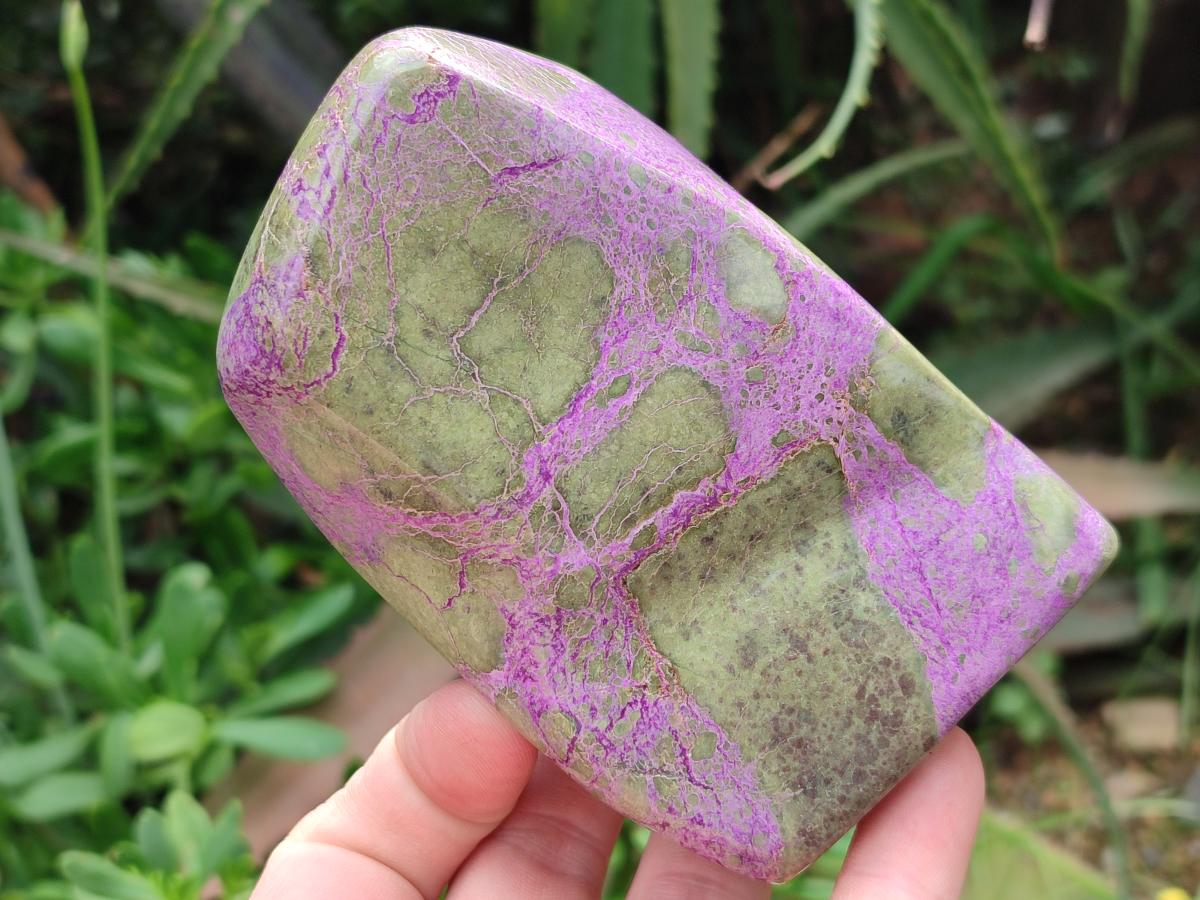 Polished Stichtite Standing Free Forms x 2 From Barberton, South Africa