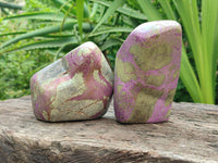 Polished Stichtite Standing Free Forms x 2 From Barberton, South Africa
