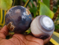 Polished Red Shashe River Banded Agate Spheres x 4 From Shashe River, Zimbabwe
