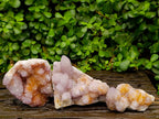 Natural Amethyst and Ametrine Spirit Quartz Clusters x 3 From Boekenhouthoek, South Africa