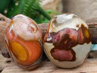 Polished On One Side Polychrome Jasper Nodules x 6 From NW Coast, Madagascar