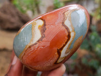 Polished On One Side Polychrome Jasper Nodules x 6 From NW Coast, Madagascar