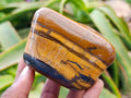 Polished Jumbo Golden Tigers Eye With Banded Iron Stone Free Forms x 6 From Prieska, South Africa - Toprock Gemstones and Minerals 