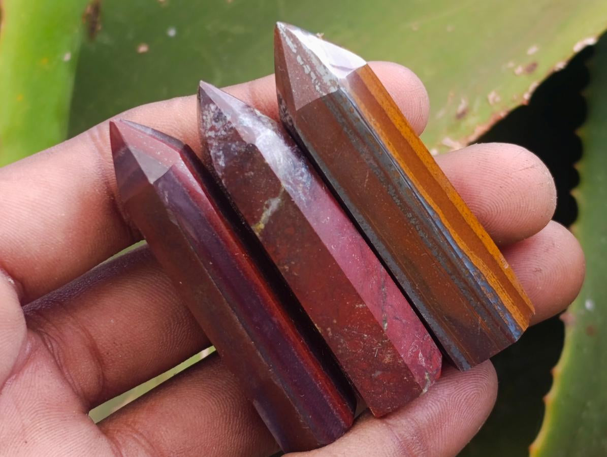 Polished Banded Tiger Iron Jewellery Crystals x 20 From South Africa