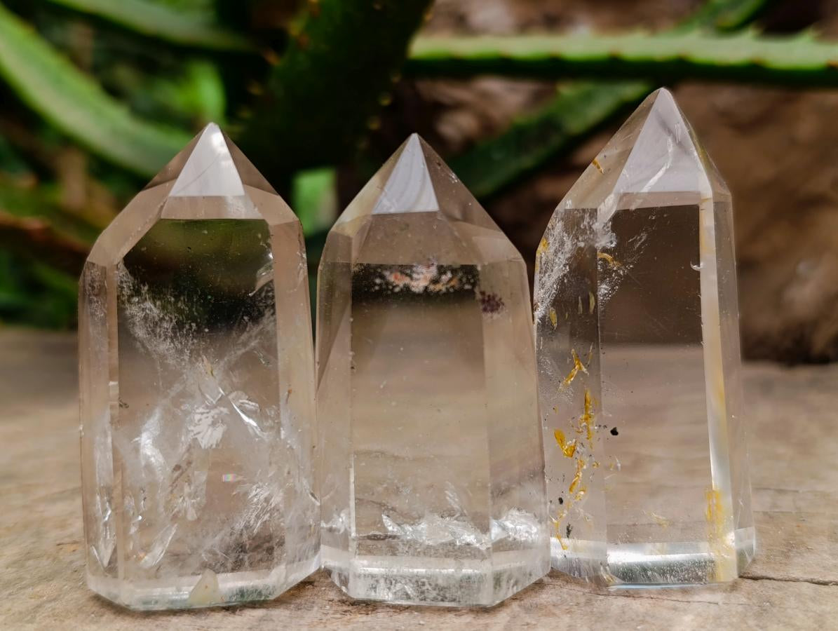 Polished Clear Quartz Crystals x 12 From Madagascar
