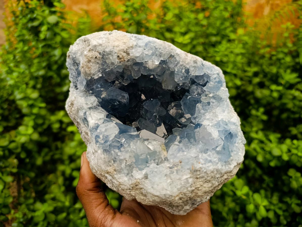 Natural Large Blue Celestite Geode Specimen x 1 From Sakoany, Madagascar - Toprock Gemstones and Minerals 