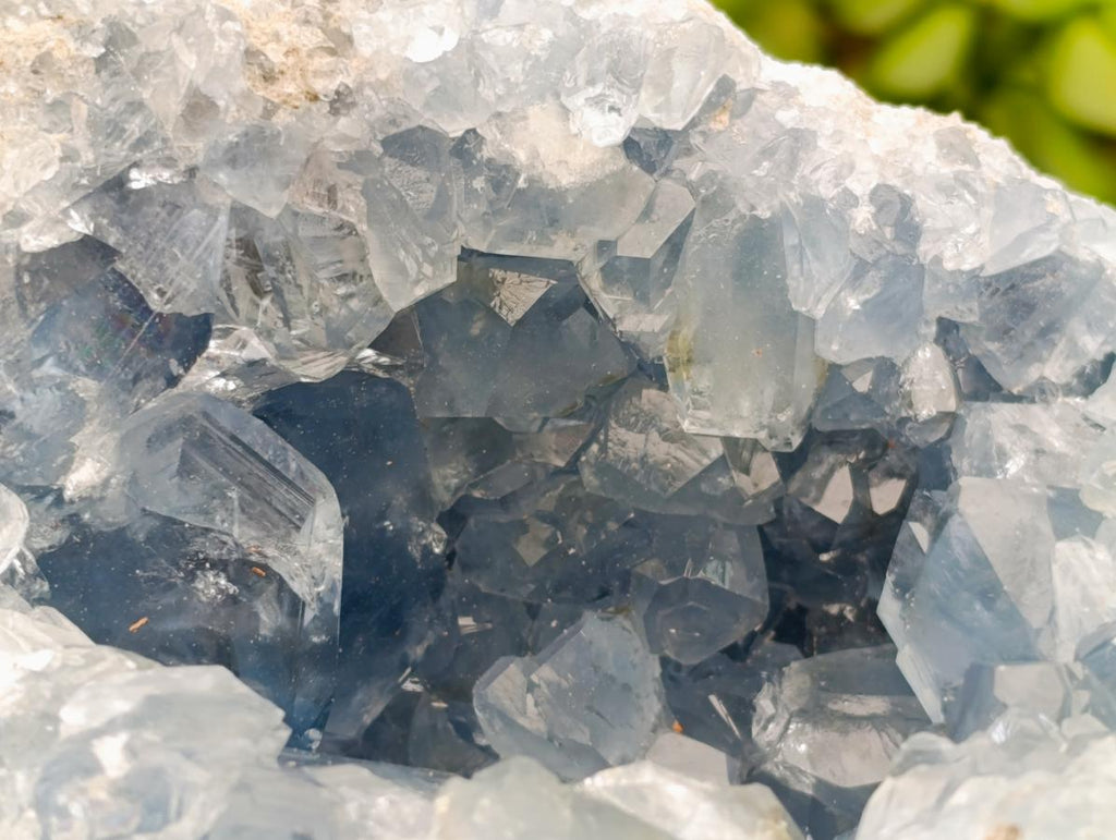 Natural Large Blue Celestite Geode Specimen x 1 From Sakoany, Madagascar - Toprock Gemstones and Minerals 