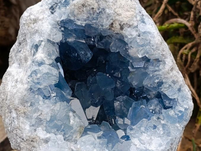 Natural Large Blue Celestite Geode Specimen x 1 From Sakoany, Madagascar - Toprock Gemstones and Minerals 