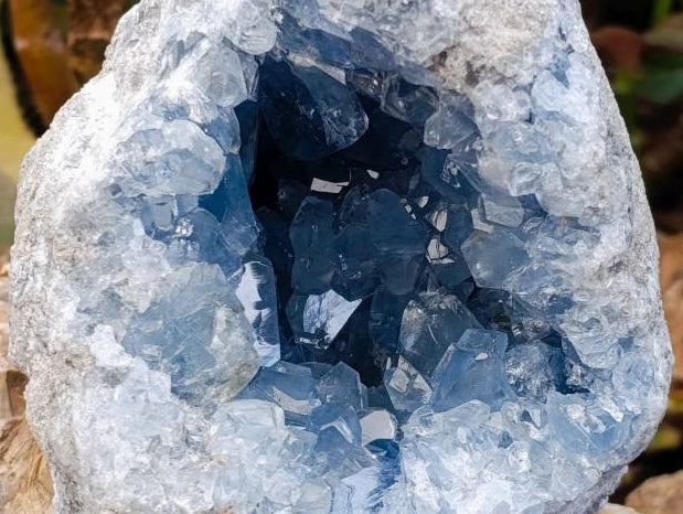 Natural Large Blue Celestite Geode Specimen x 1 From Sakoany, Madagascar - Toprock Gemstones and Minerals 