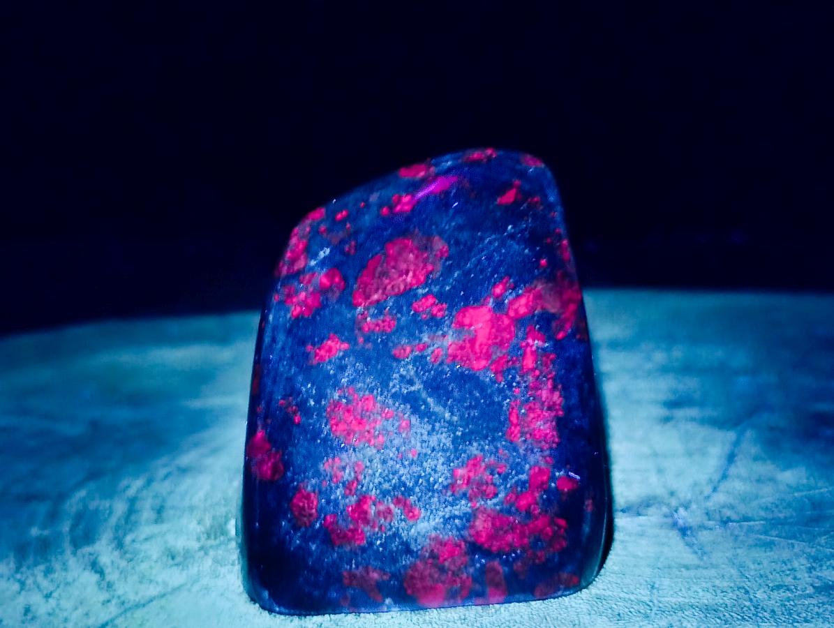 Polished Ruby Corundum In Chrome Verdite Standing Free Forms x 3 From Mutoko, Zimbabwe