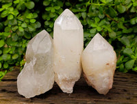 Polished Clear Cascading Quartz Crystals x 3 From Madagascar