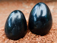 Polished Black Tourmaline Gemstone Eggs x 12 From Madagascar