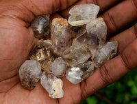 Natural Clear And Smokey Window Quartz Crystals x 63 From Brandberg, Namibia