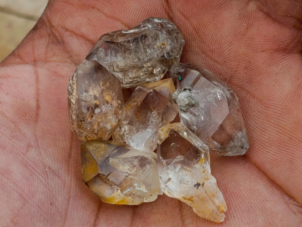 Natural Clear And Smokey Window Quartz Crystals x 63 From Brandberg, Namibia - Toprock Gemstones and Minerals 