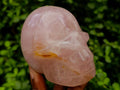 Hand Made Gemmy Rose Quartz Skull Carvings x 2 From Madagascar